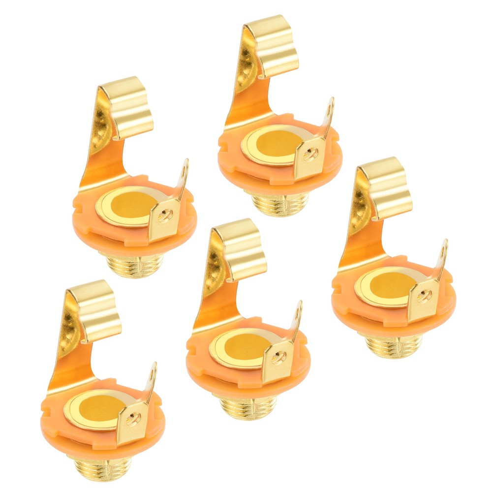 5 x Guitar Input Jack 1/4" Stereo Jack Mono Panel Mount Socket Gold