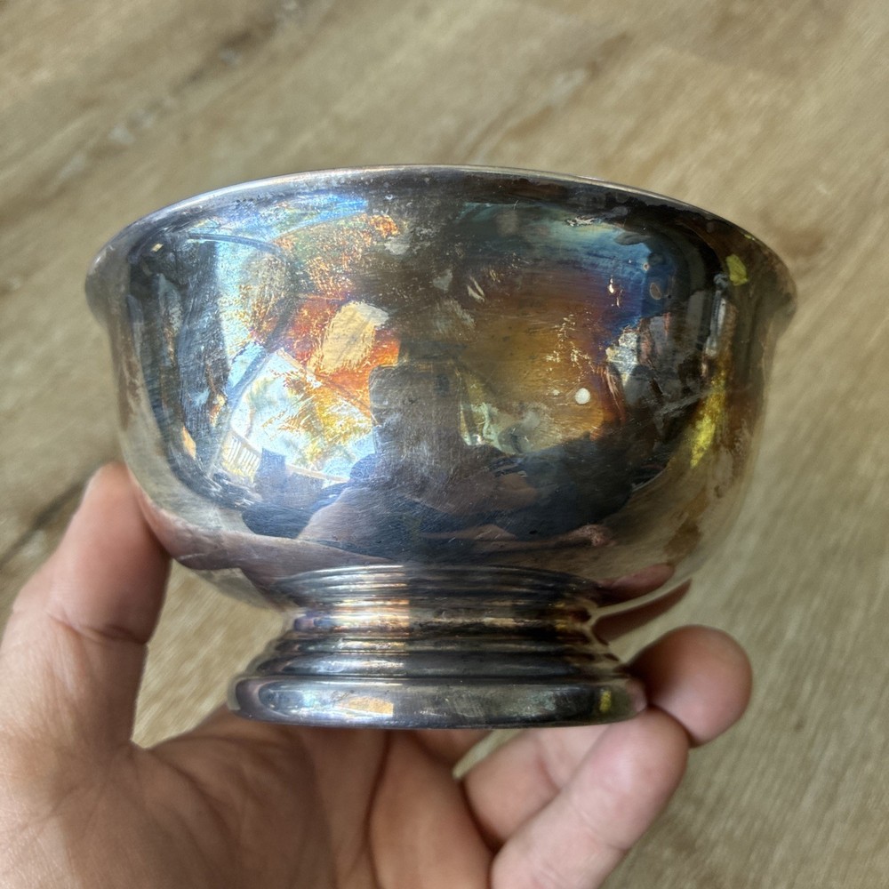 Gorham Silverplate Bowl YC778 Vintage 5” Round Footed Dish E.P.