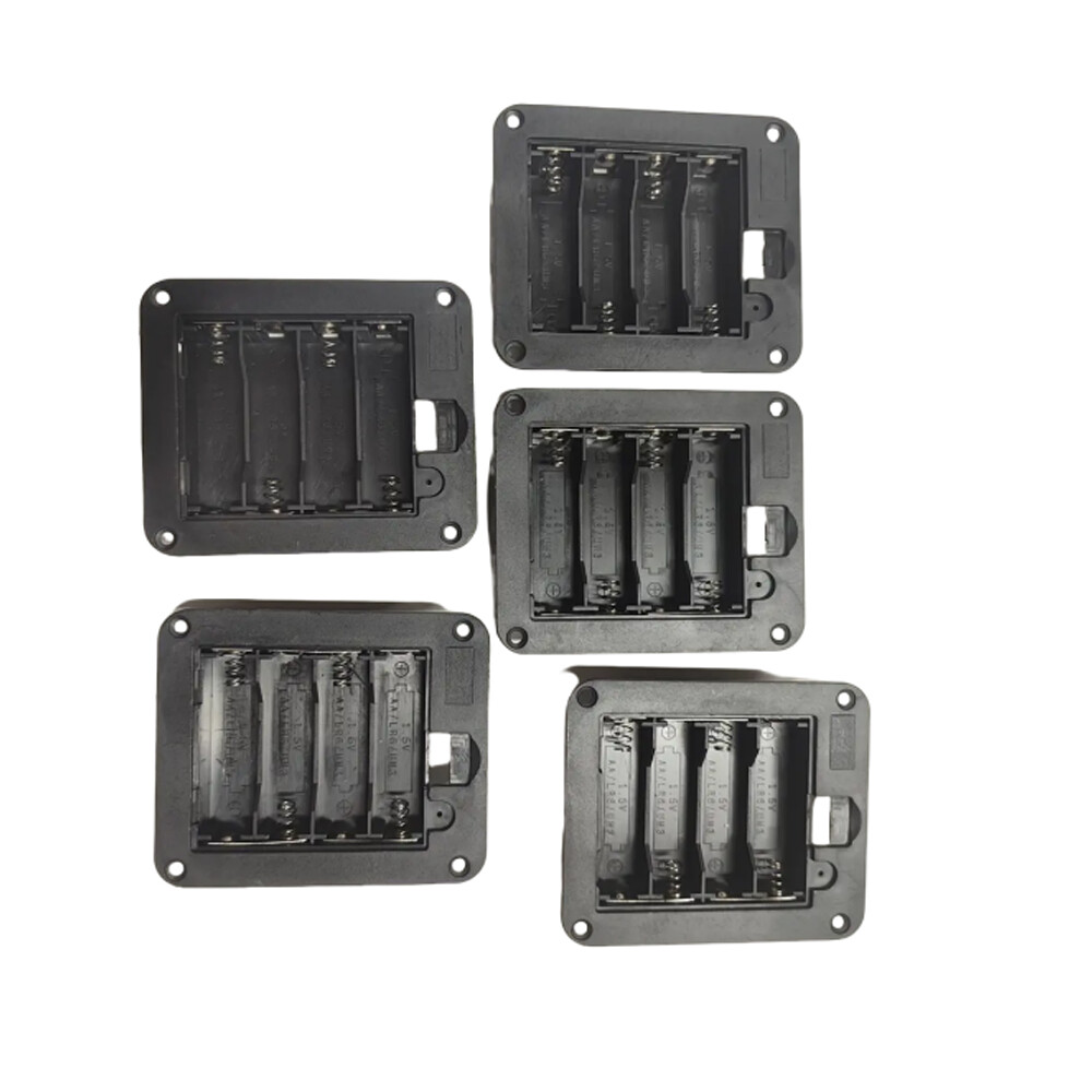 5PCS 4X AA DIY Panel Mount Battery Holder Case Box 6V With cover