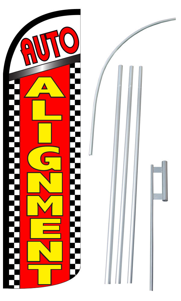 Auto Alignment Extra Wide Windless Swooper Flag Bundle