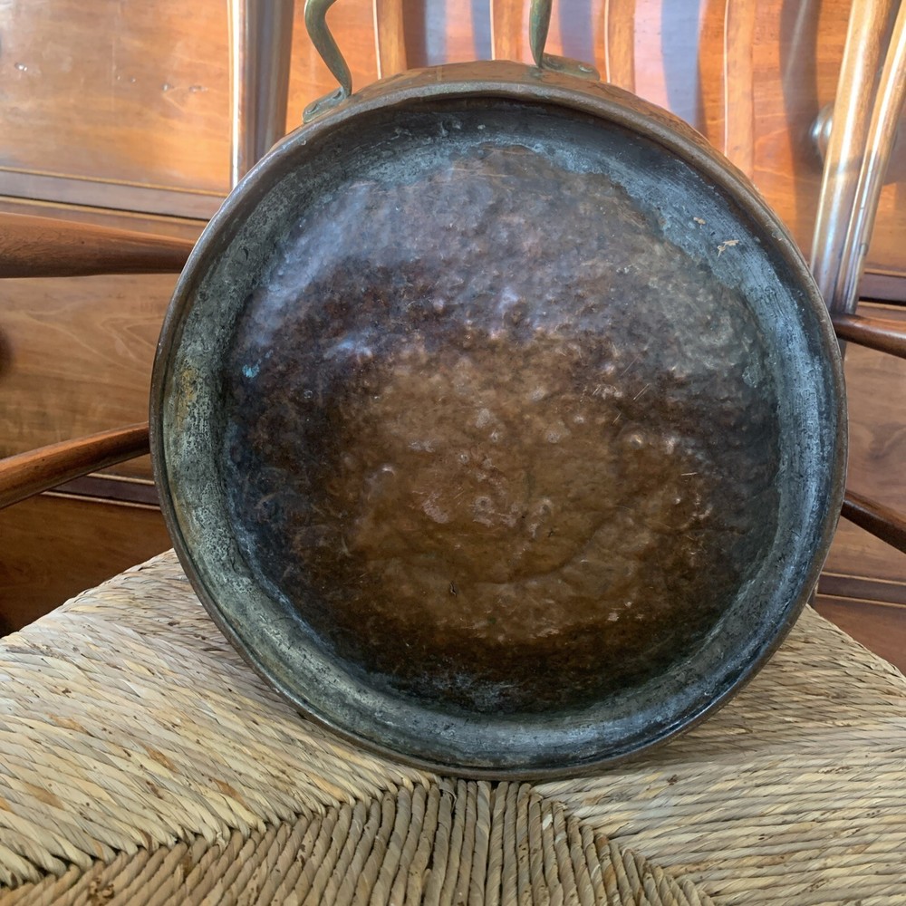 Antique victorian copper coal scuttle bucket