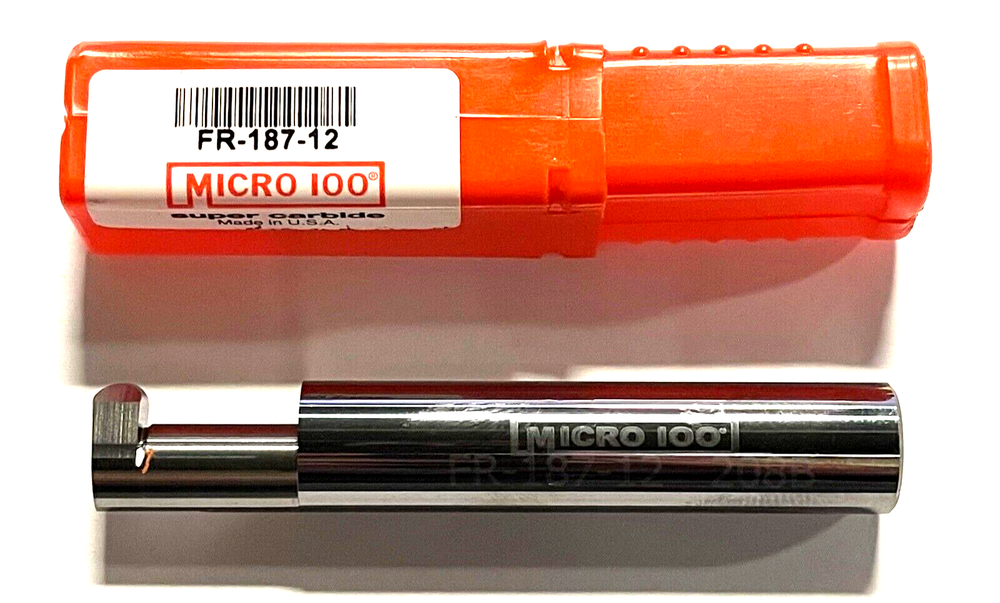 Micro 100 Full Radius Solid Carbide Grooving Tool 3/16" Width 1/2" Shank USA