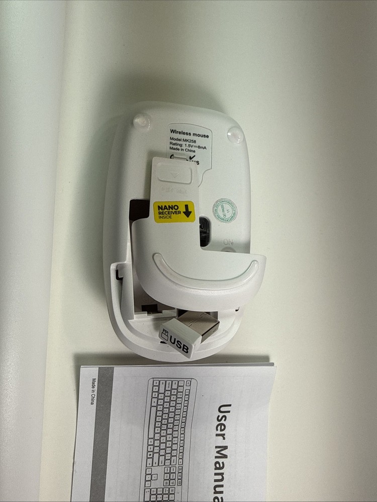 Wireless Keyboard And Mouse Combo MK258, White