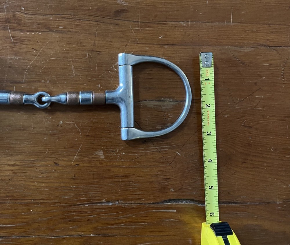 Horse Bit 5" Coronet Copper Roller D-ring