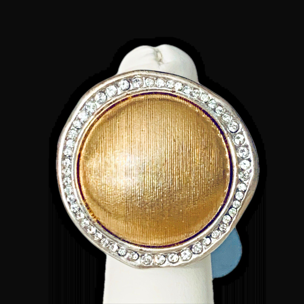 Brighton TRINITY Gold Ring with Crystals Size 6 J60731 NWT