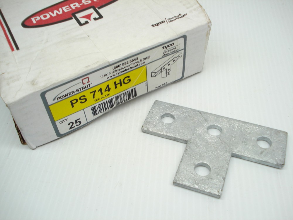 Box of 25 Power-Strut PS714HG Tee Plate