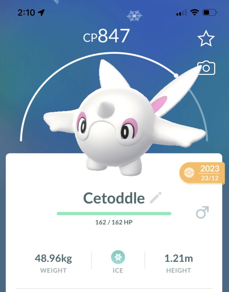 Pokemon Go - Cetoddle - Normal (Not Shiny)