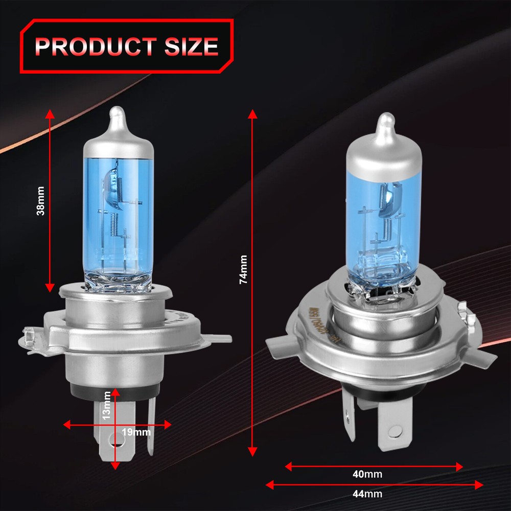 For Mazda 2 2011 2012-2019 6000K 2pc 9003 Halogen Headlight High/Low Beam Bulbs