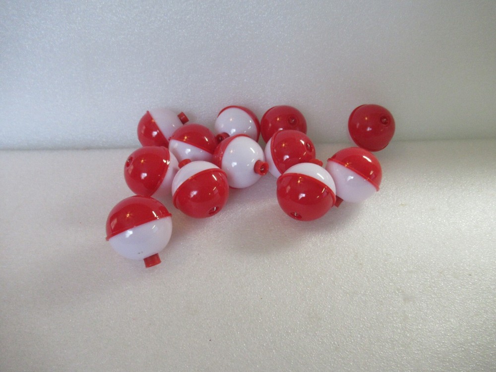 12 1.50" FISHING BOBBERS Medium Round Ball Floats Plastic Snap on Float Choice