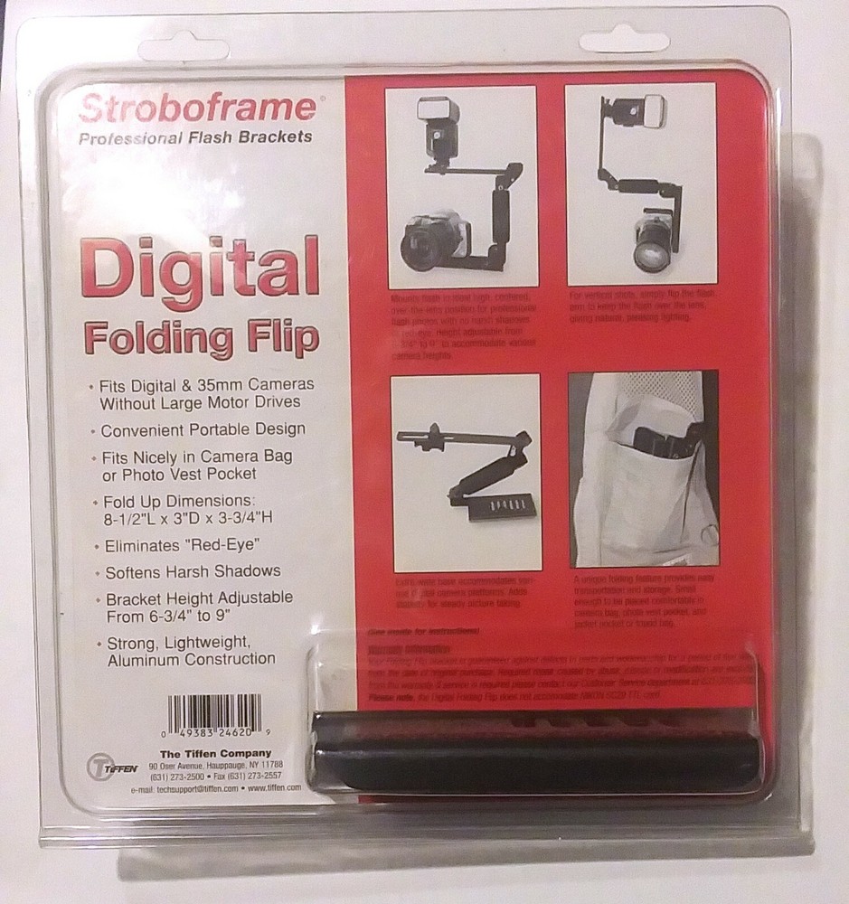 NEW TIFFEN 310-625 STROBOFRAME DIGITAL FOLDING FLIP FLASH BRACKETS FOR CAMERA