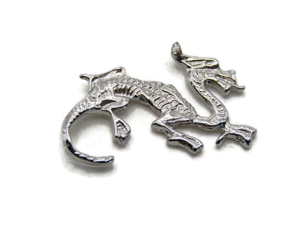 Dragon Charm Silver Tone