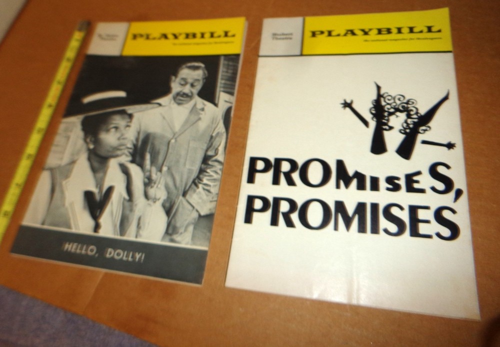 (2) NICE VTG 1969 PLAYBILL PROGRAM LOT- HELLO DOLLY AND PROMISES PROMISES