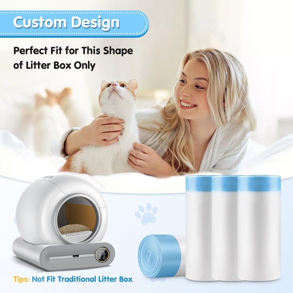 -Cleaning Litter , Drawstring Litter Liners, 60 Count Waste Drawer Liners Bag...