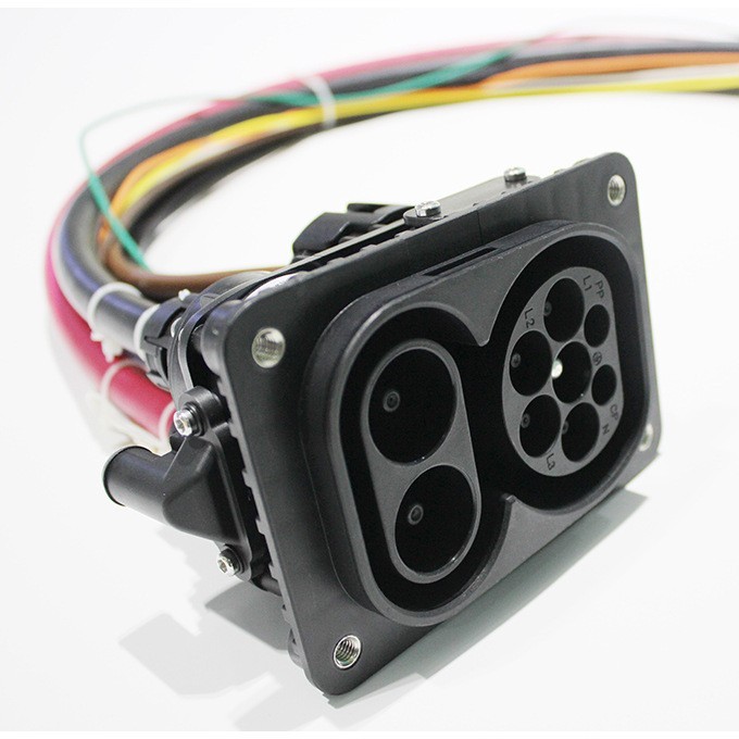 CCS2 EV Charging Inlet Port/Socket (Car Side), 200A 1000VDC Max, With 1m Cable