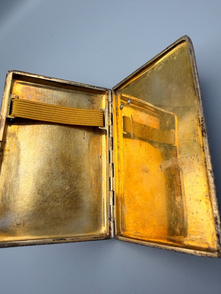 Antique Enamel Sterling Silver Cigarette Case (113 grams)