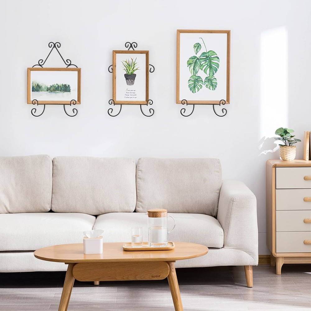 CUKE2BEET 3 Pack 16 inch Wall Mount Plate Display Hanger, Large Wall Easel Ho...