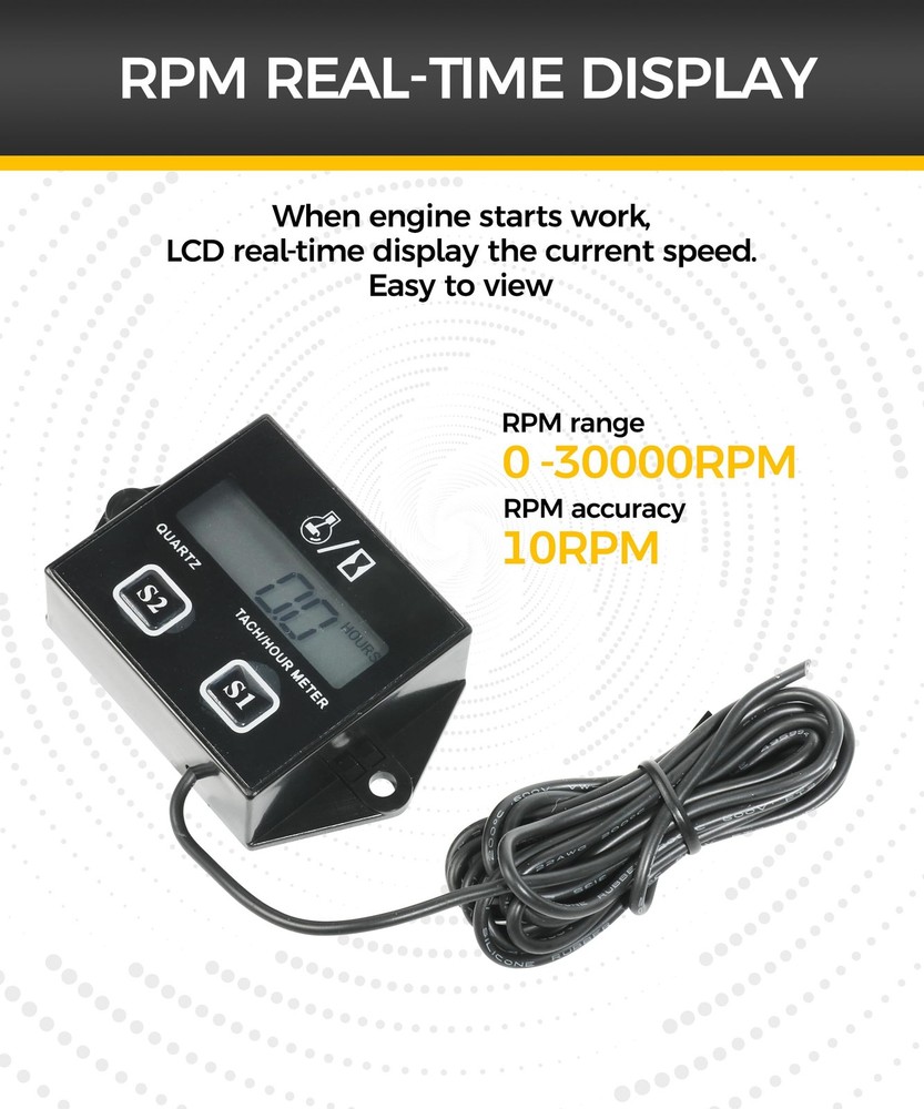 Tachometer,Small Engine Tachometer,Car Accessories Tachometers for Small Engi...