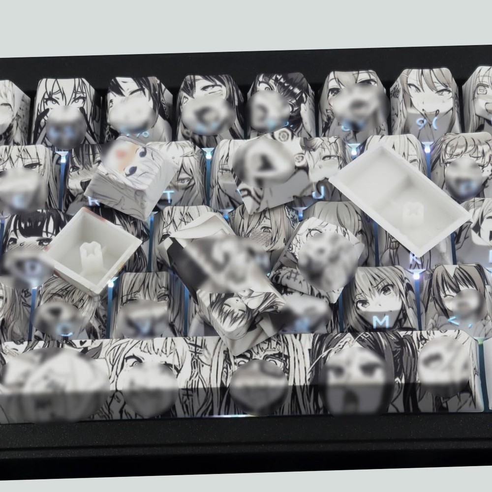 Tsungup Anime Keycaps-Side Print Keycap Set,PBT Japanese Custom Keycap Shine ...