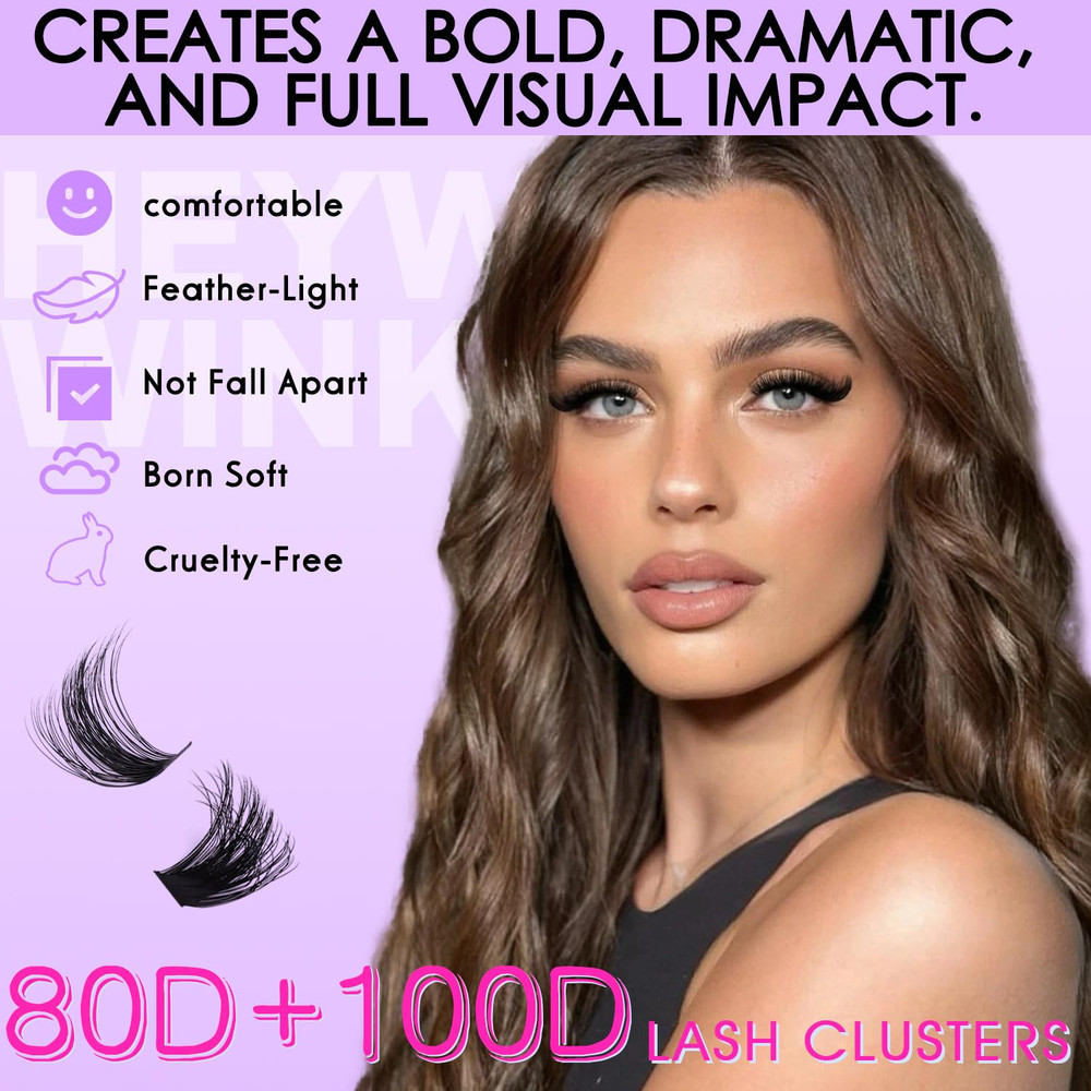 Professional Lash Cluster Kit - 80D & 100D Individual Extensions 10-18mm