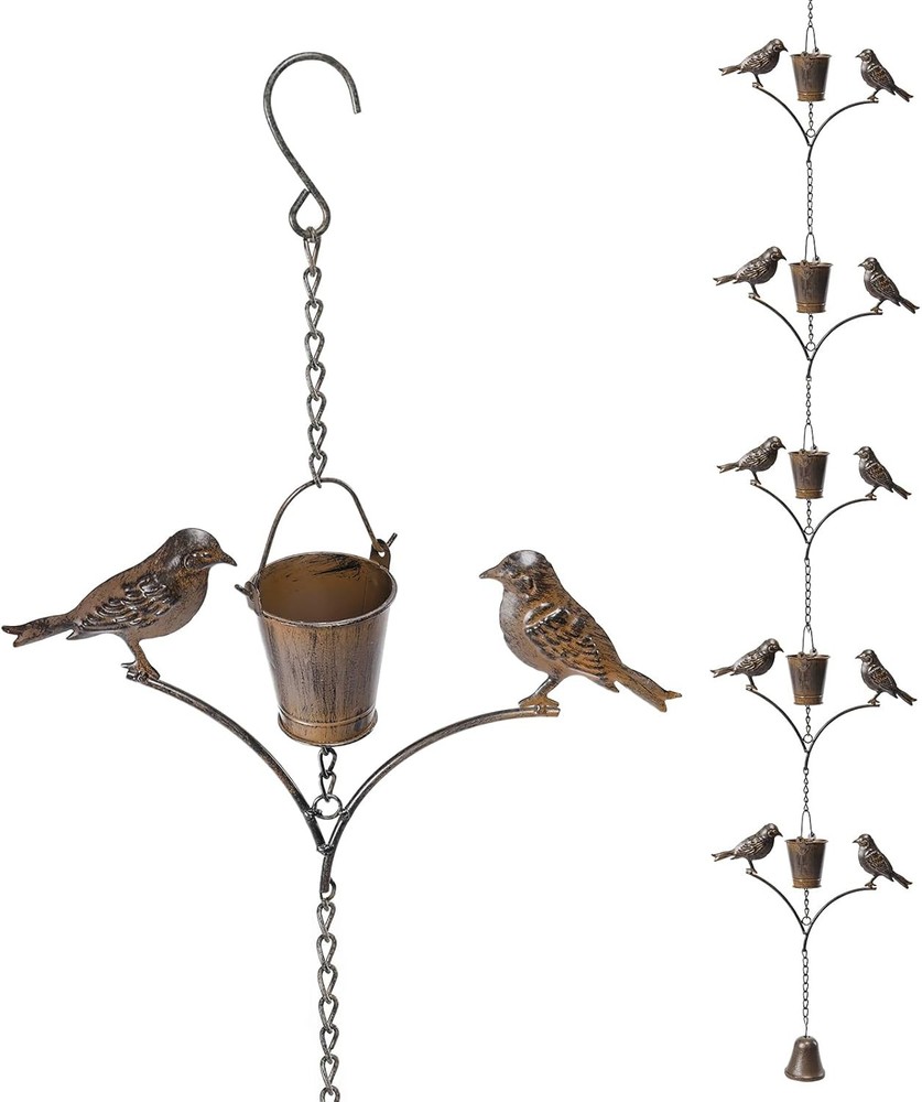 Rain Chain Set 5.6ft Flower Rain Chain Gutters,Functional & Decorative