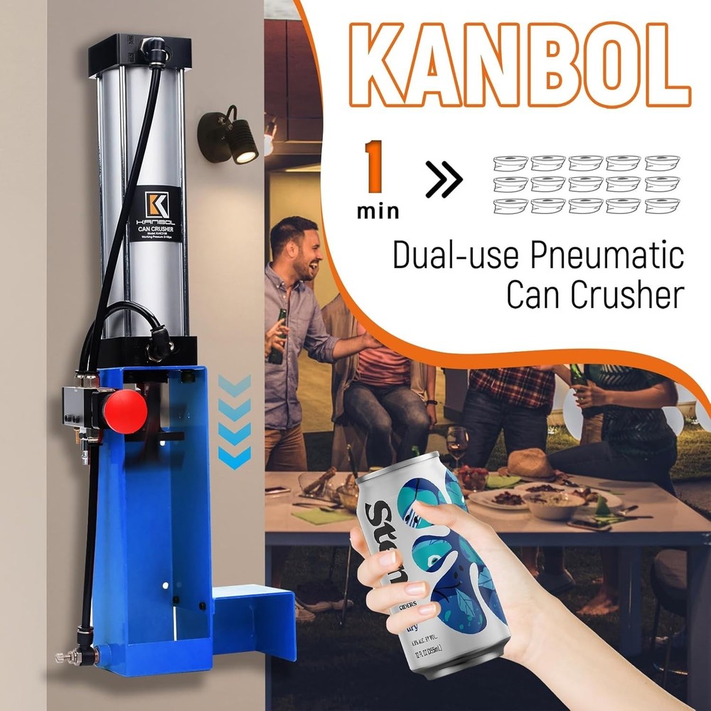Heavy-Duty Wall-Mounted Can Crusher, Efficient Recycling Tool for Aluminum Cans