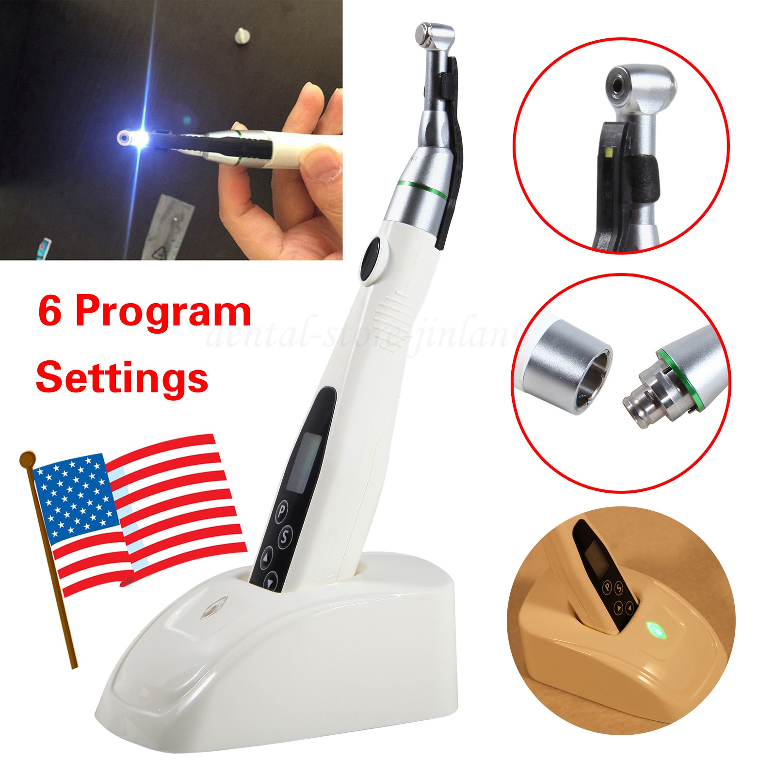Dental Cordless LED Endo Motor 16:1 Contra Angle/Apex Locator Root Canal Finder