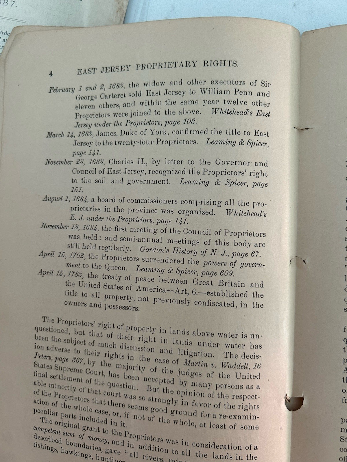 Original East New Jersey Proprietary Rights 1497-1881 Soft Wrap Booklet 38 Pages