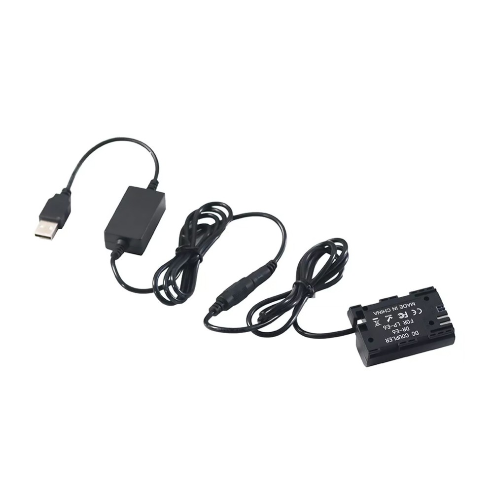 DR-E6 DC Coupler LP-E6 Dummy Battery+USB Power Cable For Canon EOS 5D2 5D3 6D