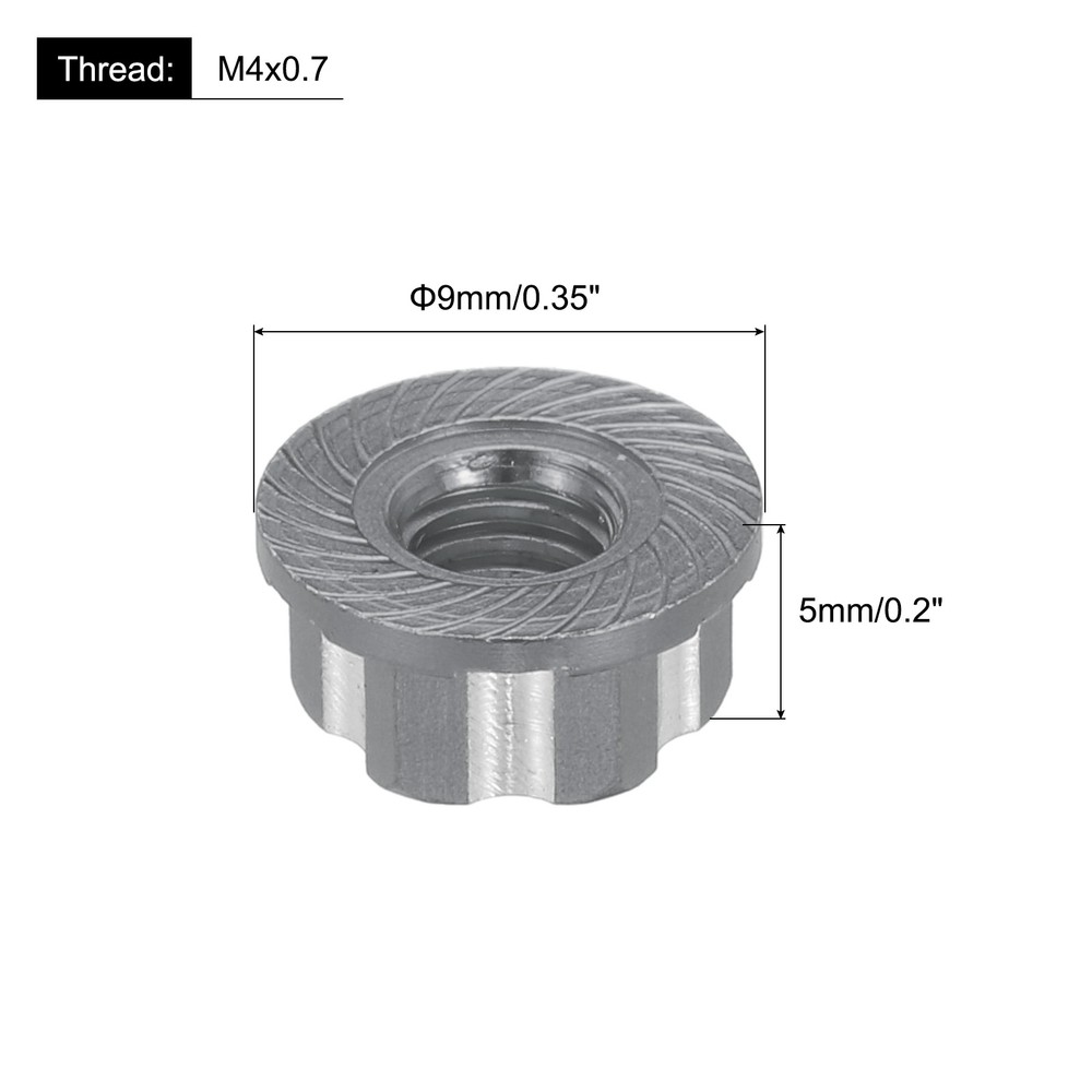Hexagonal Nuts Aluminum M4 RC Wheel Hex Nuts for RC Model 4PCS(Titanium Color)