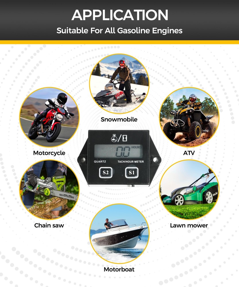 Tachometer,Small Engine Tachometer,Car Accessories Tachometers for Small Engi...