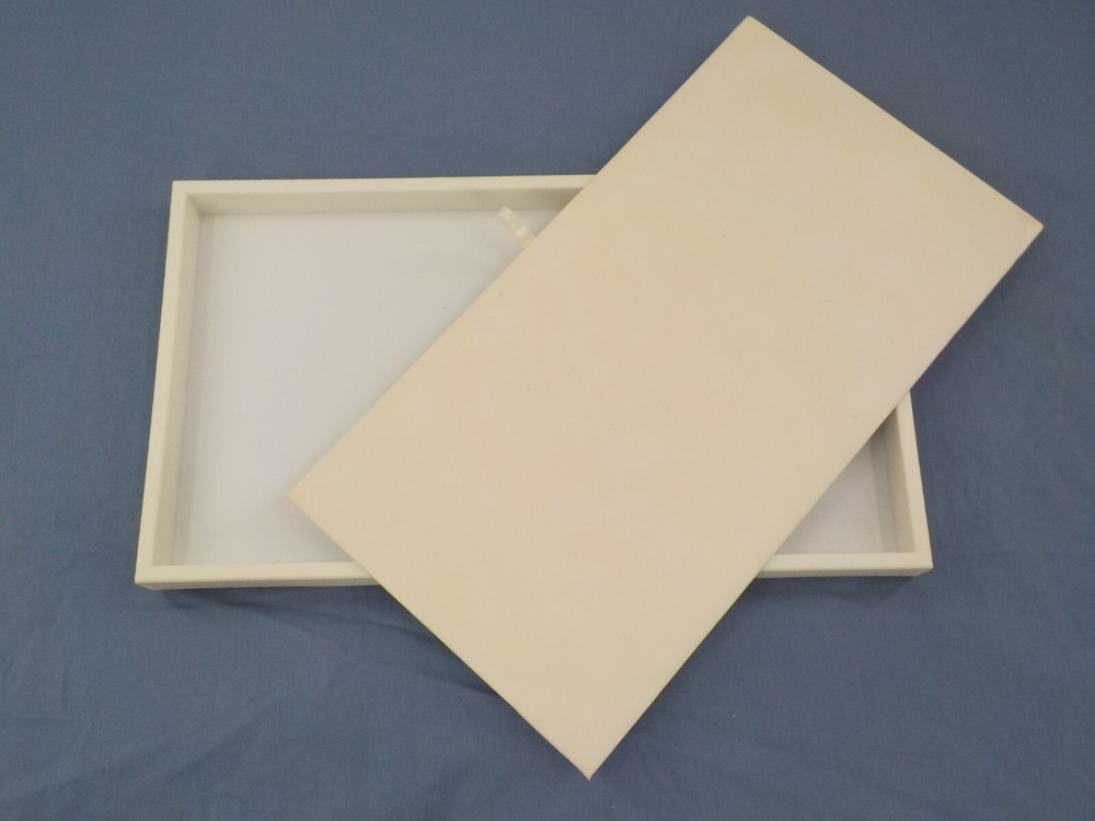 WHITE JEWELRY DISPLAY BOX TRAY WITH REMOVABLE PADDED INSERT PLASTIC ORGANIZER