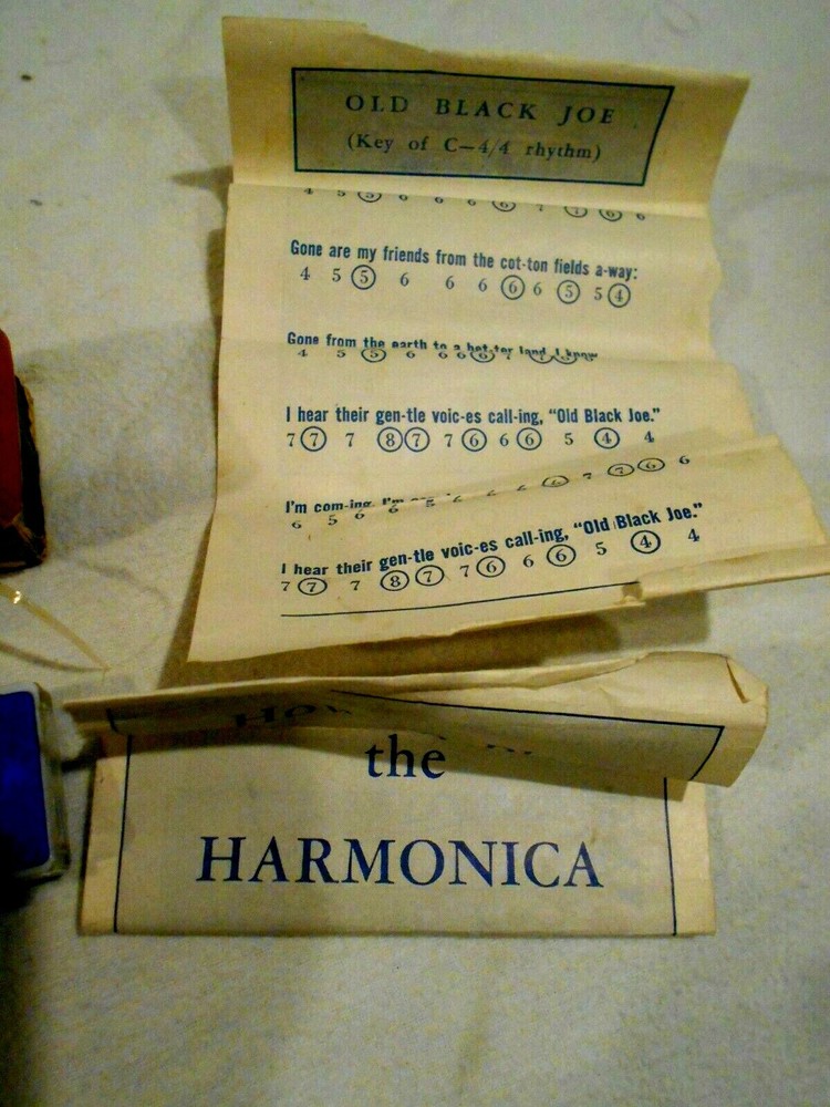 Harmotone Blue Plastic Harmonica Original BOx w/Instructions