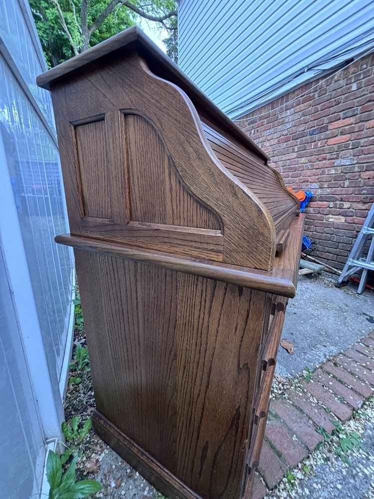 Arts & Crafts Solid Oak Roll Top Desk