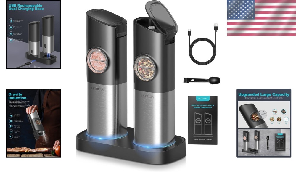 Rechargeable Electric Salt & Pepper Grinder Set