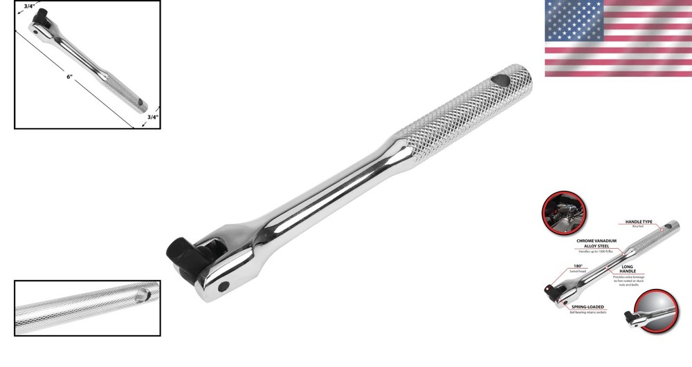 6-Inch Chrome Vanadium Flex Handle - Effortless Torque Application