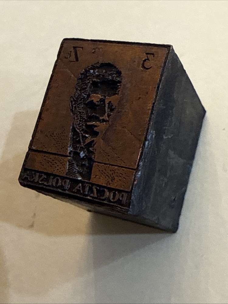 Scott Antique Catalogue Cut, Postage Stamp Printer Die, Poland Sc# 304 A75 COA