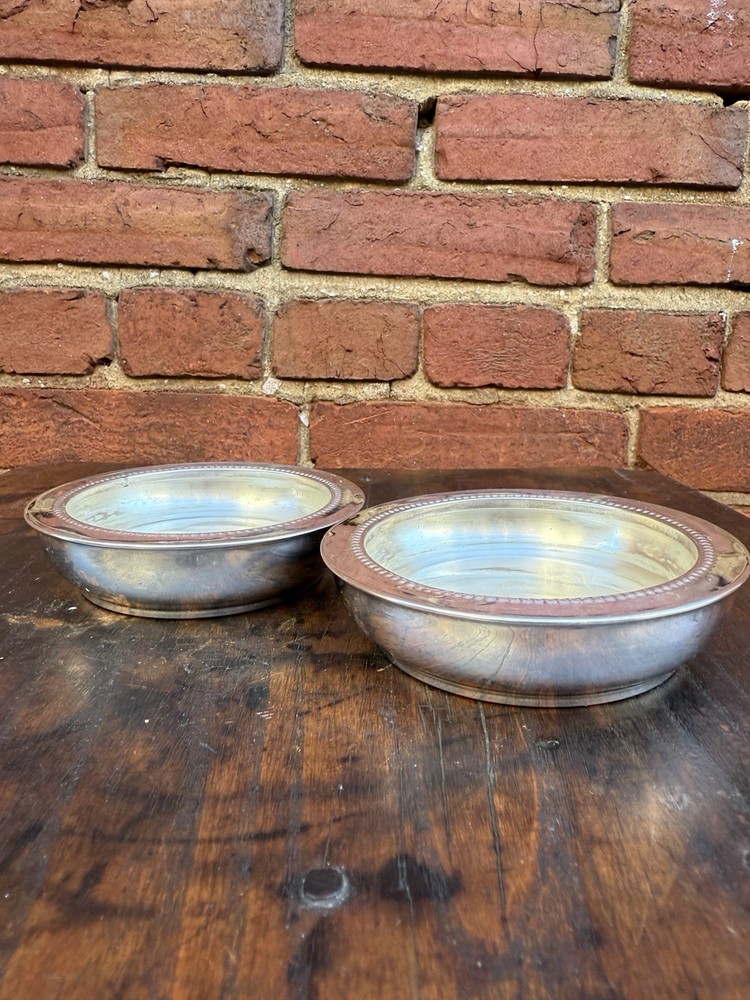 W & S Blackington Silver Plate Candle Holders or Coasters Set of 2 4 Inch