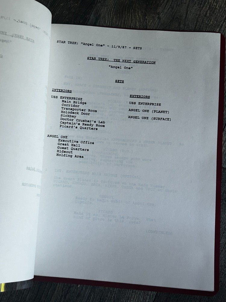 STAR TREK Script The Next Generation Angel One Revised Final Draft Nov 9 1987