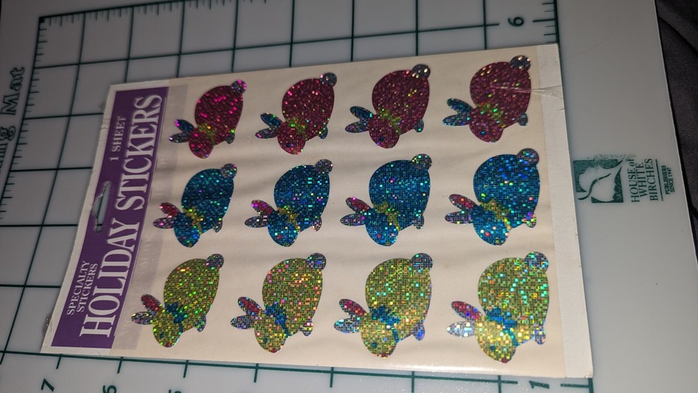 Vintage Stickers Easter Bunnies Prism Paper Magic Group 1 sheet