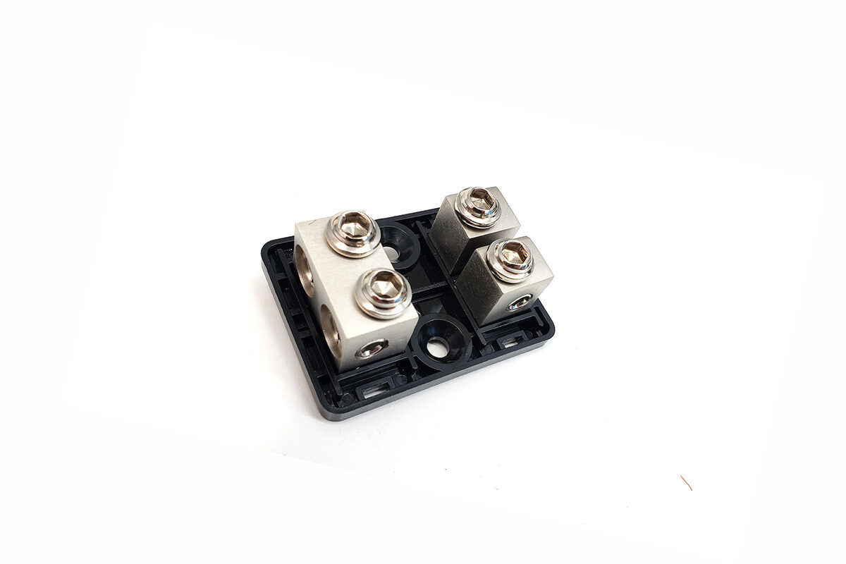 KnuKonceptz Bassik 2 Way 4 Gauge to 4 / 8 Gauge Mini ANL Fuse Block w Fuses