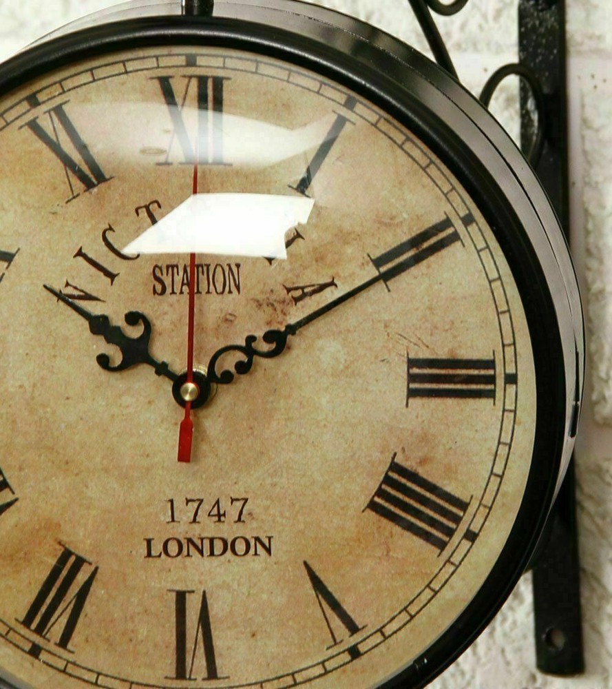 Station Clock Double Sided Functional Clock Home Decor Wall Clock