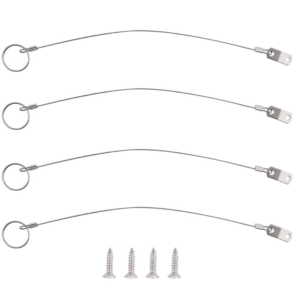 4Pack 12Inch Stainless Steel Lanyard Cable Tether Wire Quick Release Pin Lanyard