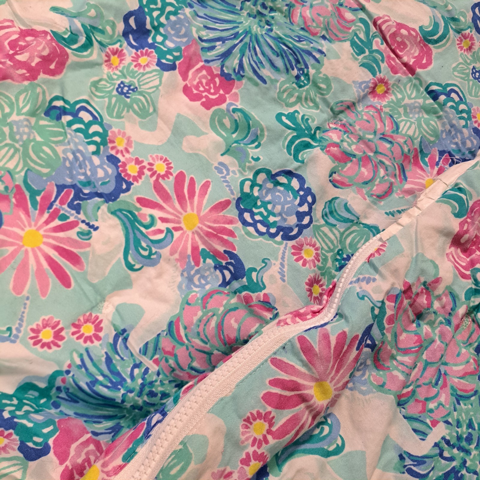 Lilly Pulitzer Pottery Barn Kids Nap Mat Sleep Bag Floral Blue Pink Multi Color