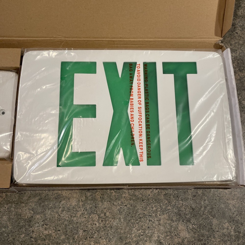 lithonia lighting TLE W 1 G Thin Die-Cast Green Letter Exit Sign