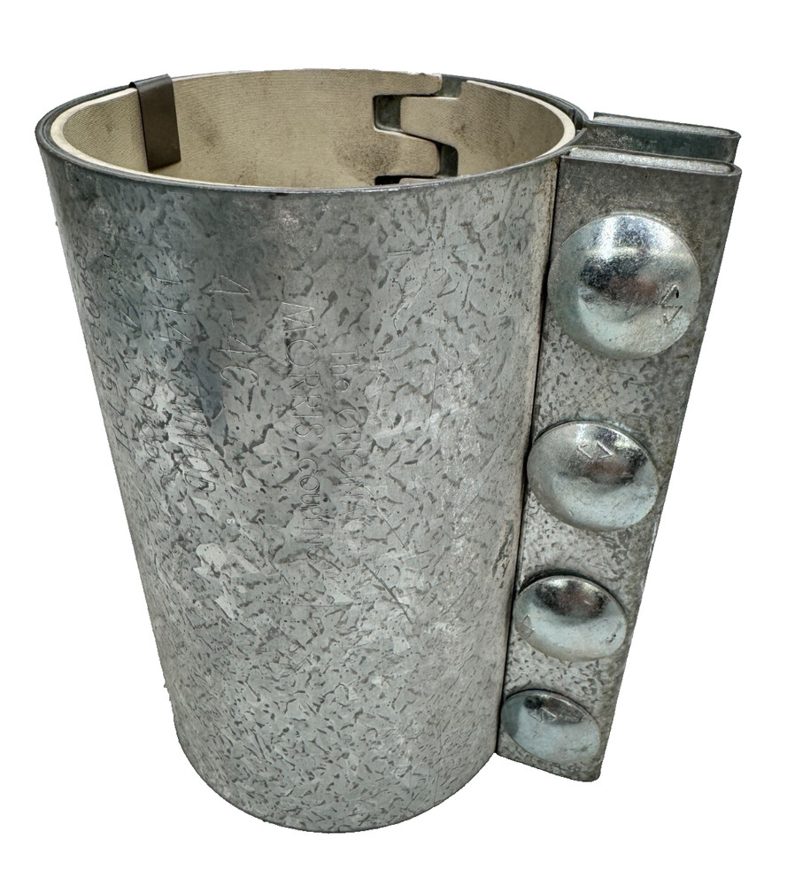 MORRIS 4-4C Compression Coupling 4" Pipe Size (4.50 OD), 4-Bolt, 8" Long, Galv.