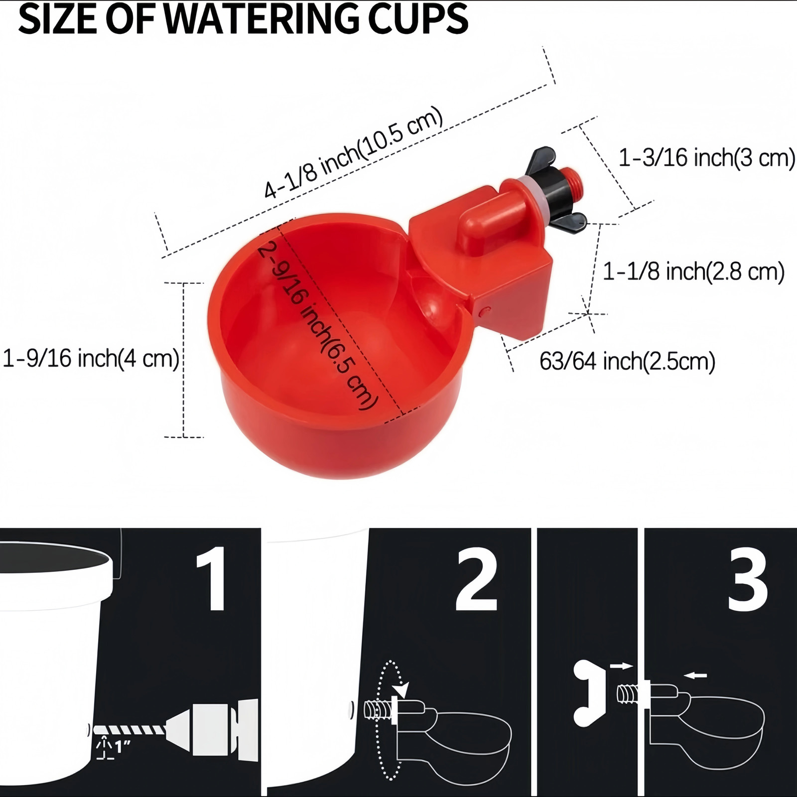 12 PCS Chicken Automatic Watering Cups Poultry Drinker Waterer Duck Quail Hen