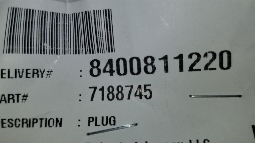 Bobcat 7188745 Plug New Old Stock