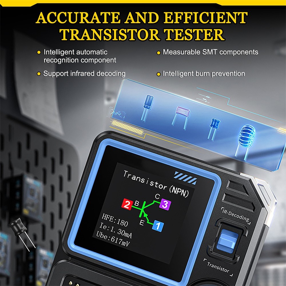 LCR-P1 Transistor Meter Capacitor Tester ESR Diode Triode NPN Infrared Decoding