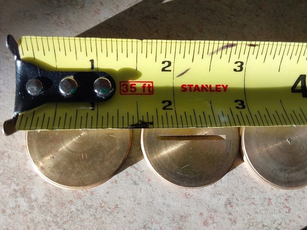 Lot 4 Brass Floor Plate Plug Insert Electrical Box threaded 1.5" insert Slotted