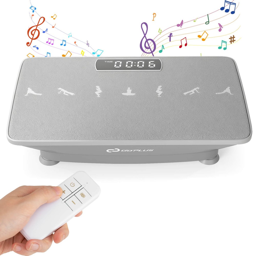 Vibration Plate Exercise Machine w/ Gravity Sensor, Remote Control, Bluetooth